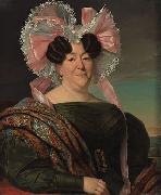 Jan Adam Kruseman Portrait of an unknown woman oil painting